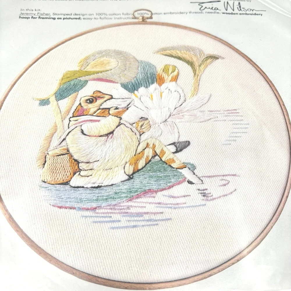 SEALED Columbia-Minerva Crewel‎ Embroidery Kit Jeremy Fisher Frog Erica Wilson